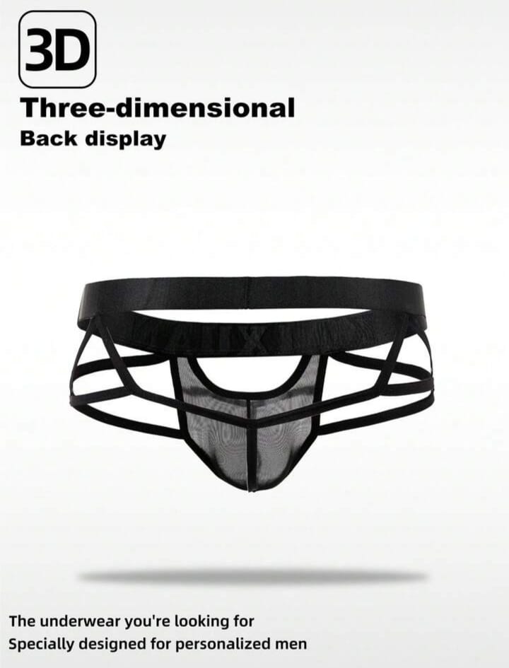 Men's Mesh Hollow Design G-String Underwear Crotchless Underwear Mesh Underwear